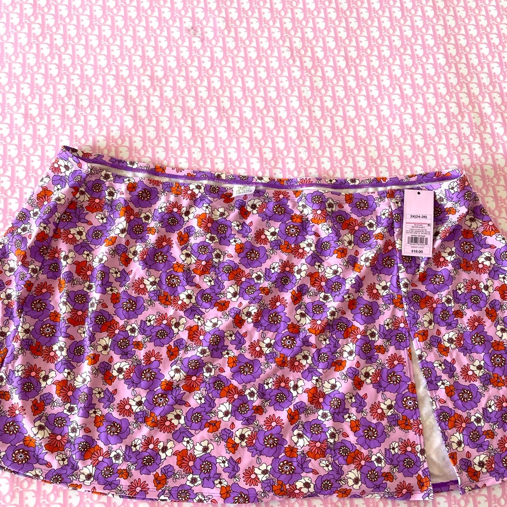 Size 3X womens swim skirt cover up new with tags
